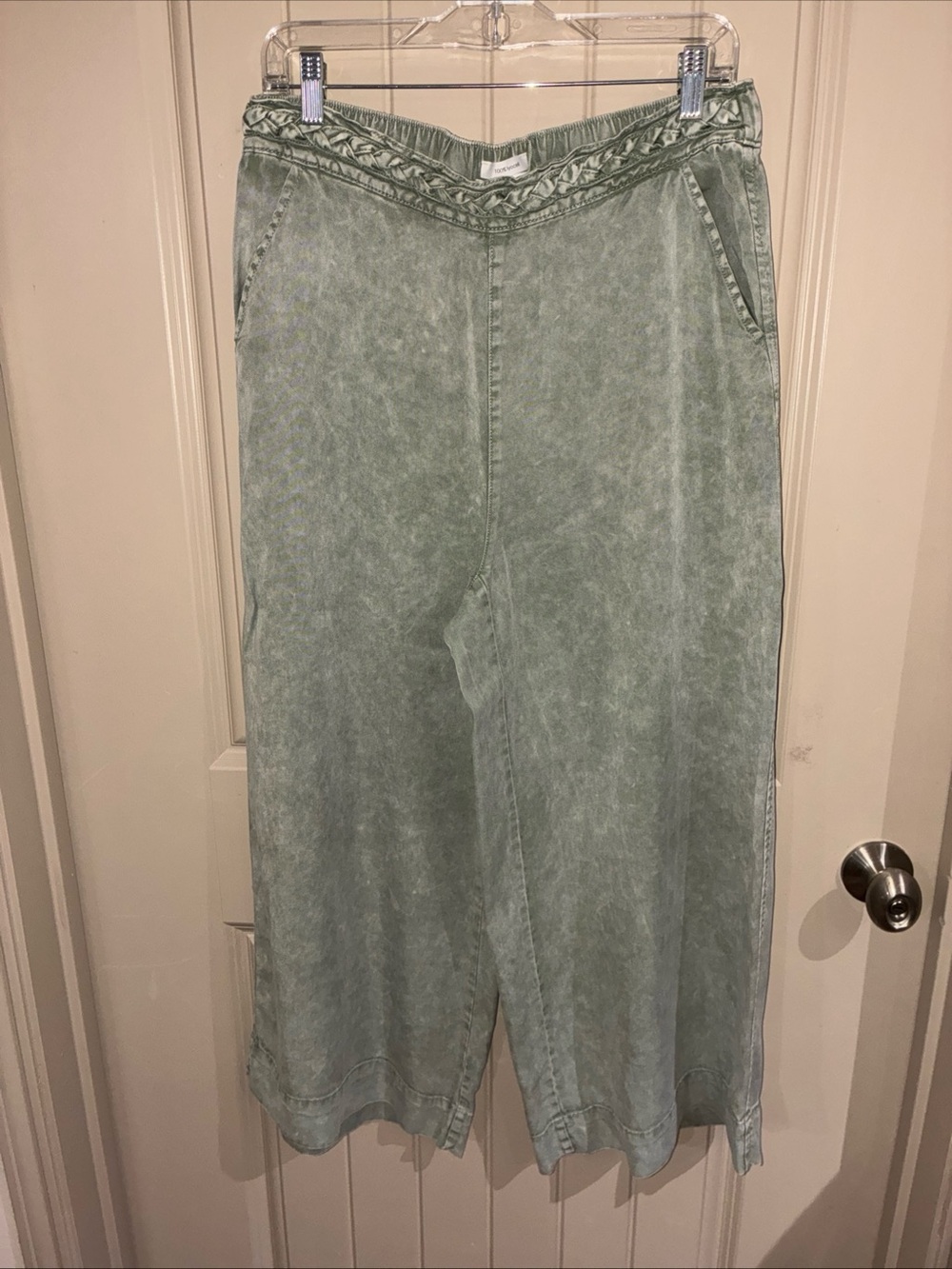 C&C California Light Sage Green Wide Leg Jeans